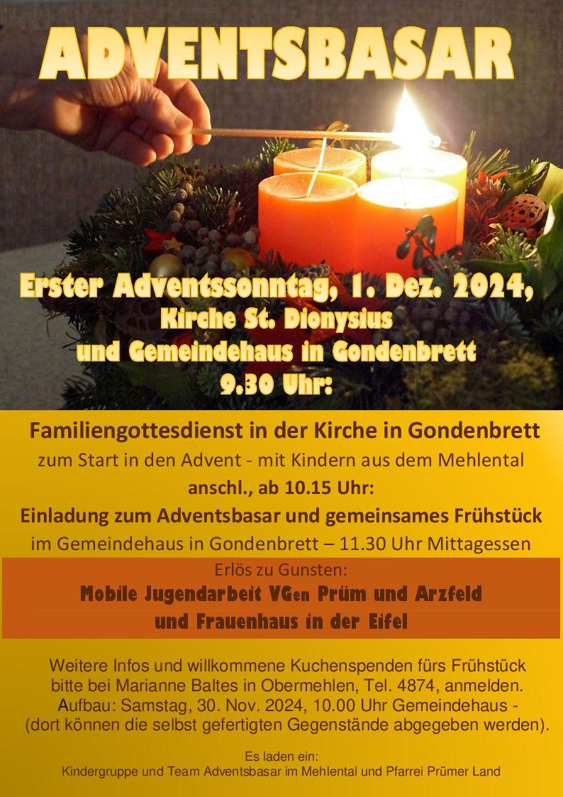 Familiengottesdienst im Advent 2024 Gondenbrett