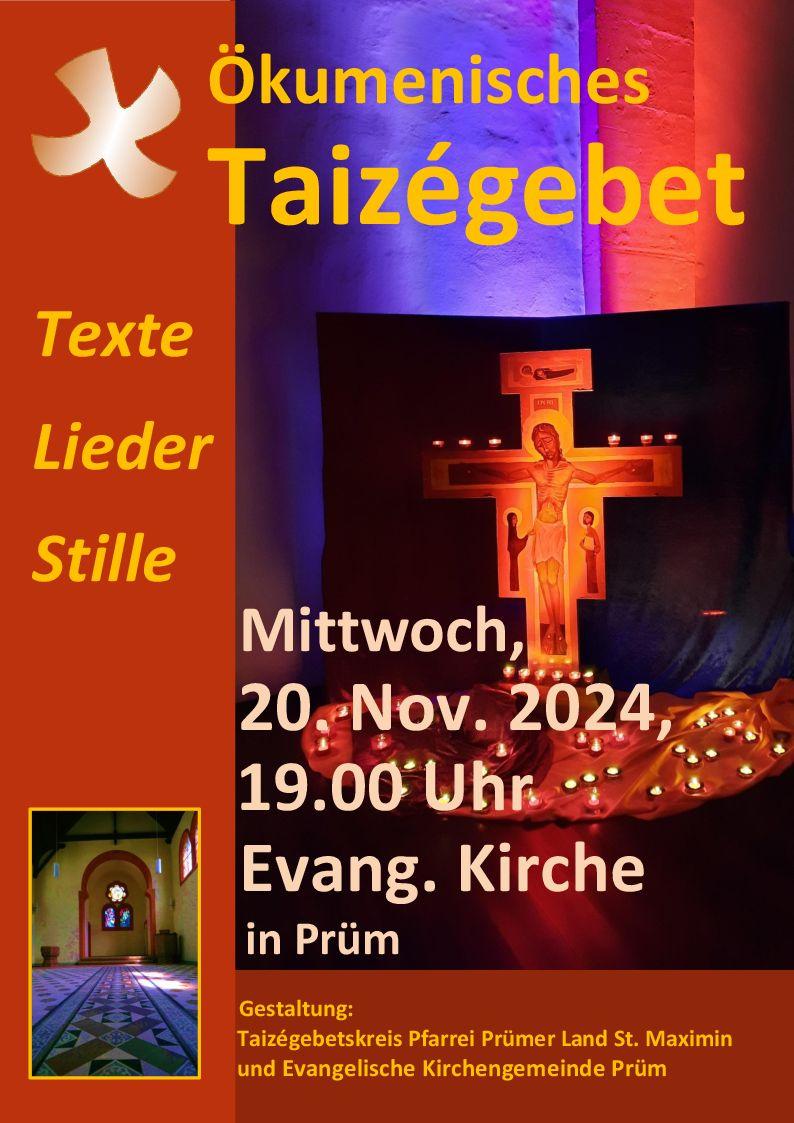 plakat taizégebet nov. 2024 ev. Kirche